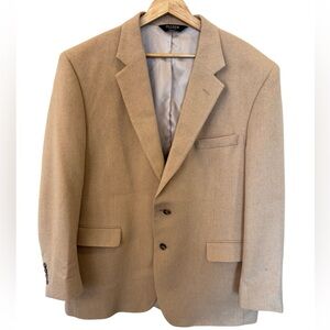 Jos. A. Bank Camel Hair Blazer Jacket Size 46R 100% Camelhair Tan Sport Coat